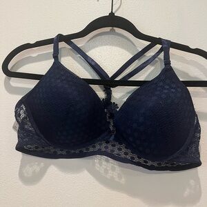 Laura Ashley Navy Lace Bra